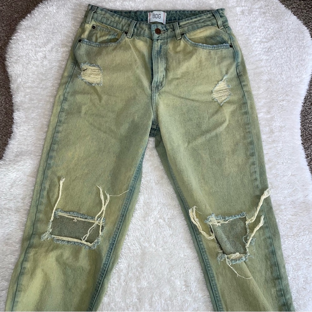 BDG pegged cowboy straight relaxed jeans in washed dye green - Picture 2 of 5